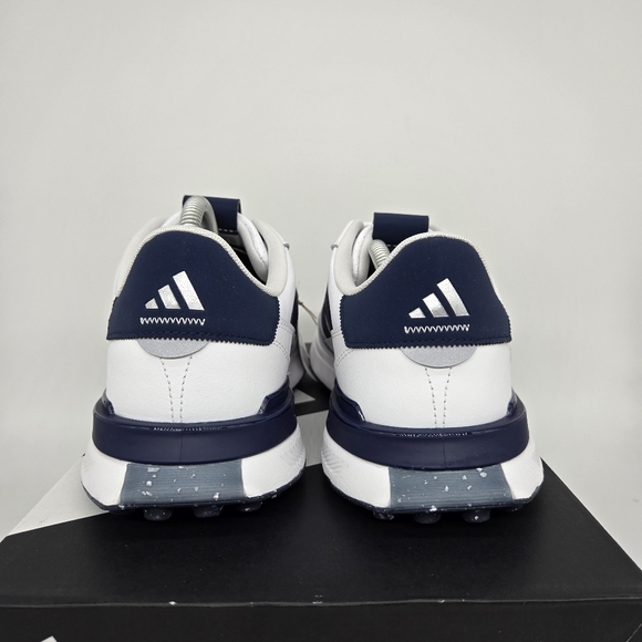 New adidas S2G Spikeless Leather 24 Golf White Navy Men\'s Shoes Size 10.5